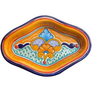 Vintage hand painted Mexican ceramics/pottery, soap dish/trinket tray